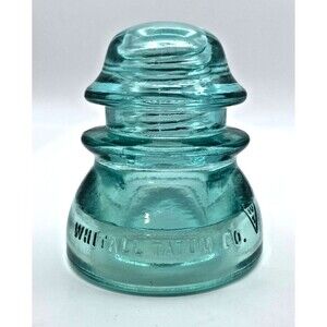 Whitall Tatum Co No. 1 Aqua Glass Telegraph Telephone Insulator #5 CD 164 USA
